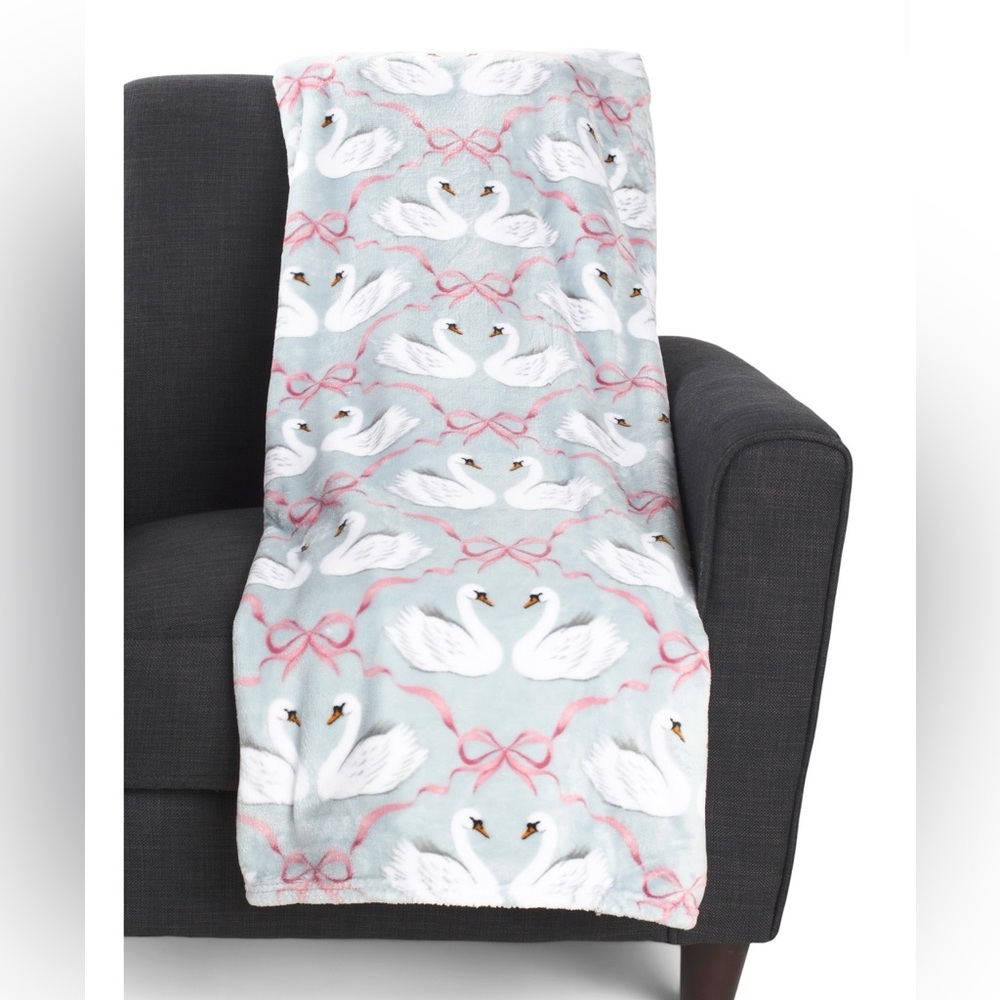 ARTELIER NICOLE MILLER PRETTY SWANS BLANKET FULL/QUEEN — NWT
